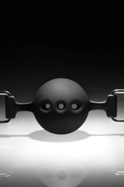 New In Noir Black Breathable Silicone Ball Gag