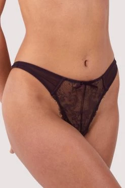 Hustler New In Alvara Plum Lace Thong