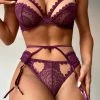 Felicity Hayward X PP Astrid Merlot Lace And Trim Bra New In