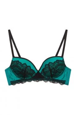 Playful Promises Kate Teal Satin Core Bra