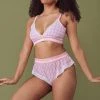Kilo Brava Pink Gingham Triangle Bralette New In