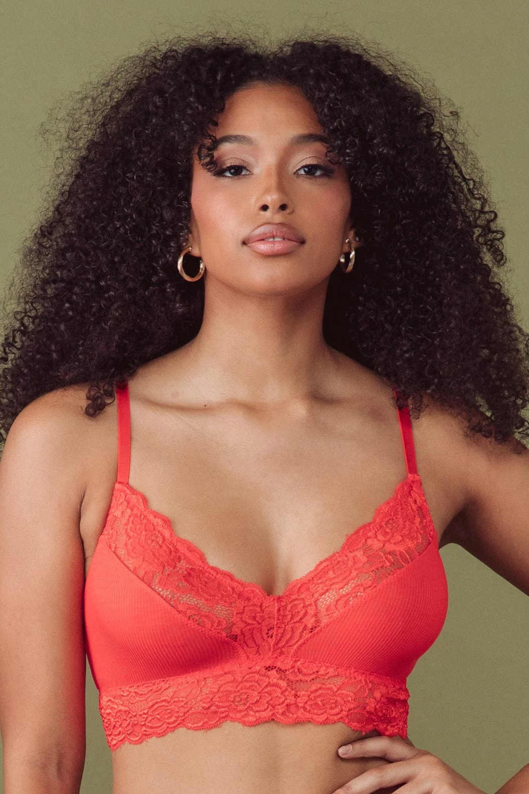 Kilo Brava New In Tigerlilly Orange V-Neck Bralette 1 Kilo Brava New In Tigerlilly Orange V-Neck Bralette