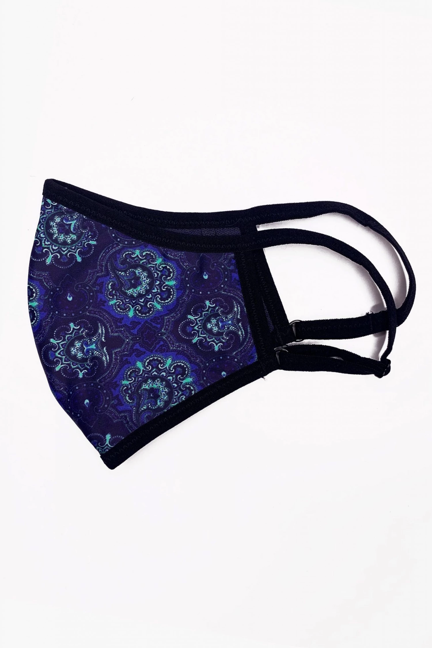 Playful Promises Accessories Blue Paisley Face Mask 2 Playful Promises Accessories Blue Paisley Face Mask