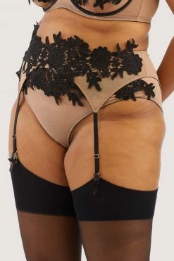 Playful Promises Curve Exclusive Alaina Illusion Mesh And Black Applique Suspender