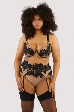 Playful Promises Curve Exclusive Alaina Illusion Mesh And Black Applique Suspender