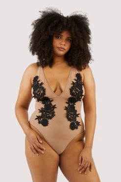 Playful Promises Curve Exclusive New In Alaina Illusion Mesh And Black Embroidery Body