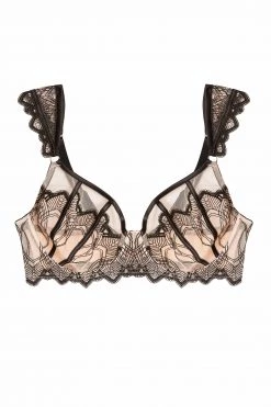 Playful Promises Curve Exclusive New In Clara Latte And Black Lace Harness And Bra