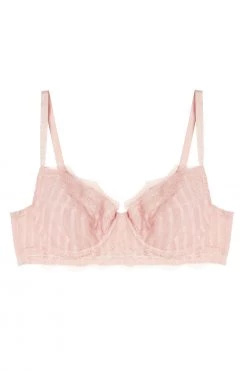 Playful Promises Curve Exclusive Presley Pink Stripe And Lace Trim Bra