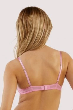 Playful Promises New In Ziggy Pink Lace And Spotted Mesh Bra