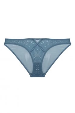 Playful Promises Olympia Storm Grey Diamante Detail High Leg Brief