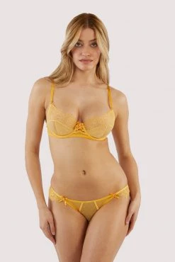 Playful Promises New In Ziggy Mango Lace And Spotted Mesh Brief