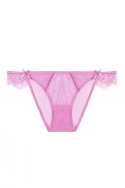 Playful Promises New In Ziggy Pink Lace And Spotted Mesh Brief