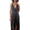 Playful Promises Nightwear Reina Black Satin Chemise