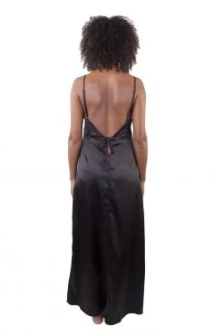 Playful Promises Nightwear Reina Black Satin Chemise