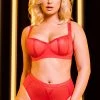 Scantilly By Curvy Kate Sheer Chic Bra Flame Red New In