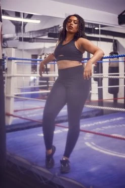 Wolf & Whistle Activewear High Waist Leggings Black Curve